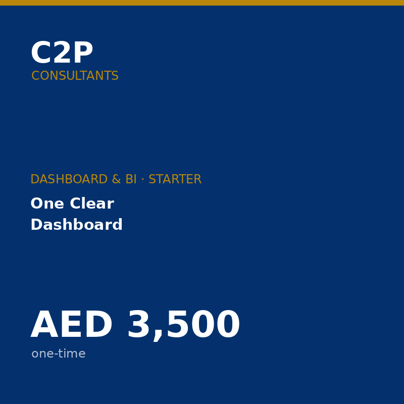 C2P Dashboard & BI — Starter Package (Full Payment)